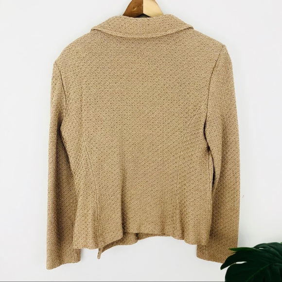 St. John gold metallic moto jacket - Picture 5 of 5